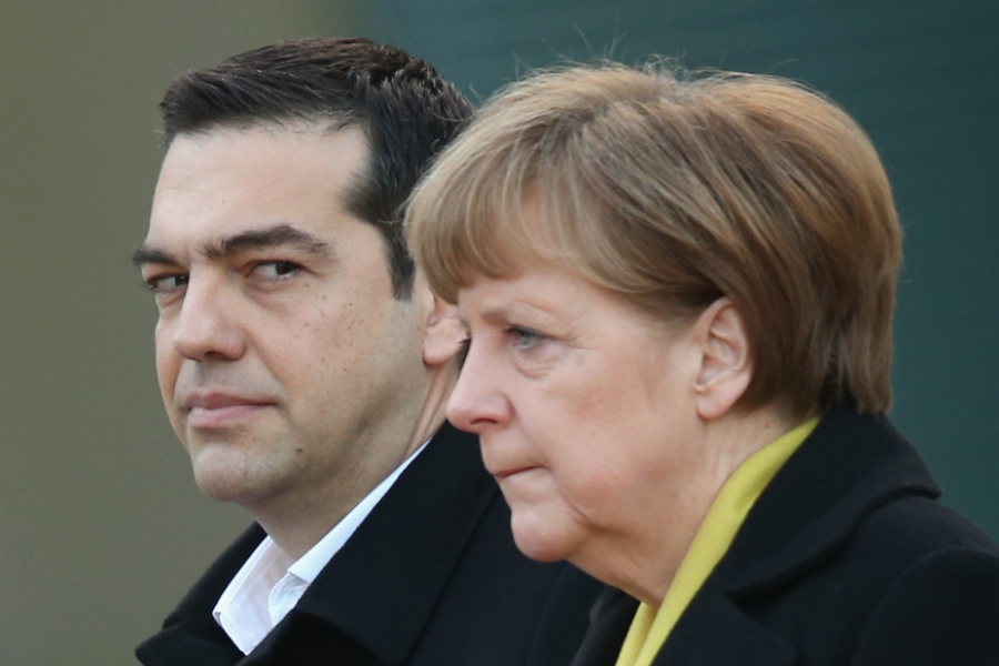 Prim-ministrul grec Alexis Tsipras și Cancelarul german Angela Merkel 