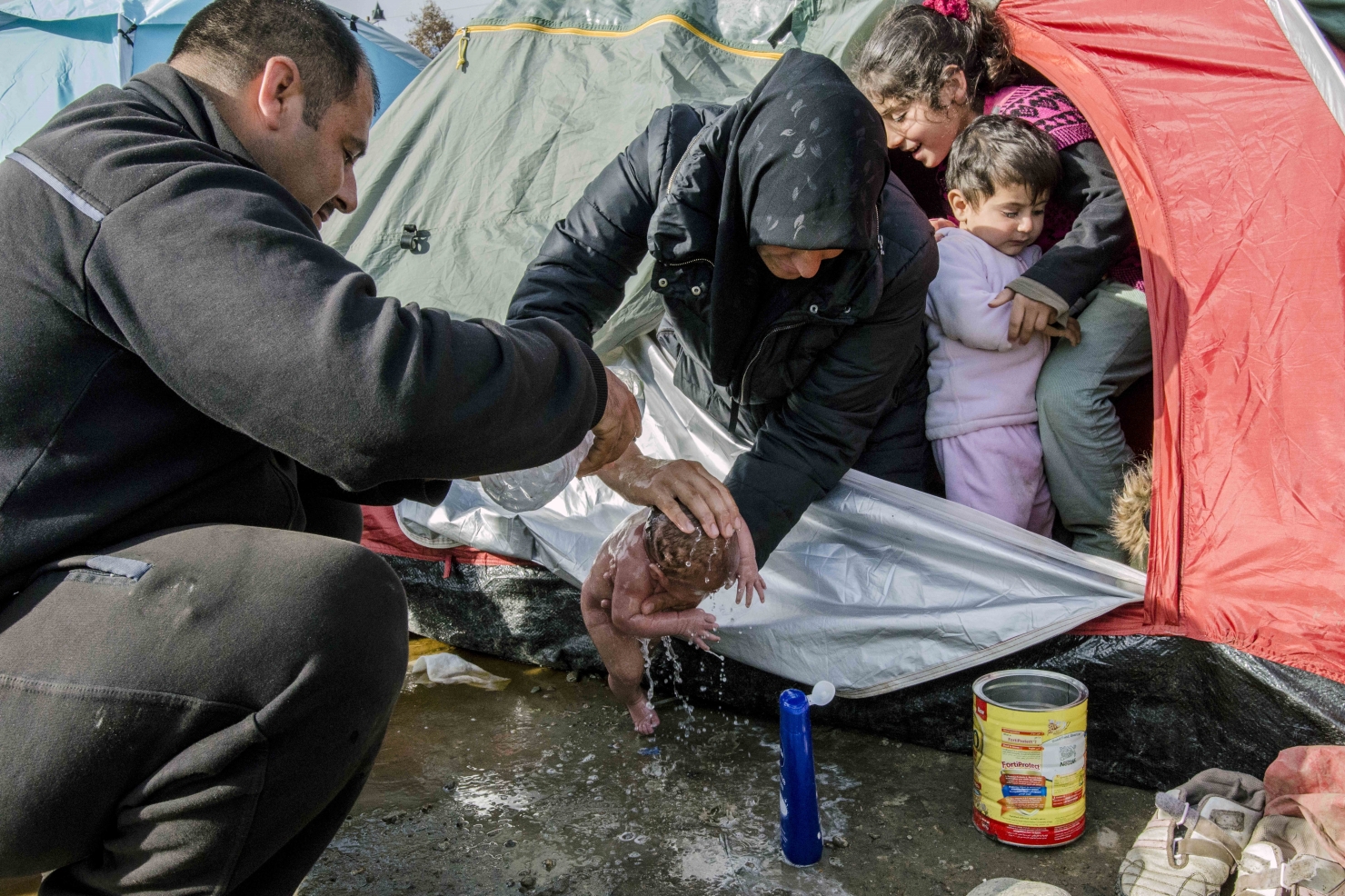 Tabără de refugiați din Grecia