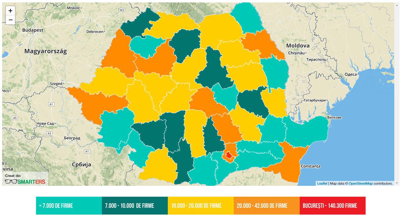 Harta interactivă a antreprenoriatului din România top firme, top