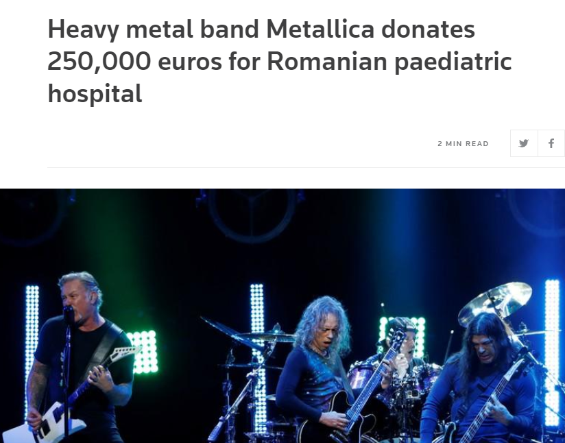 Reuters despre concertul Metallica