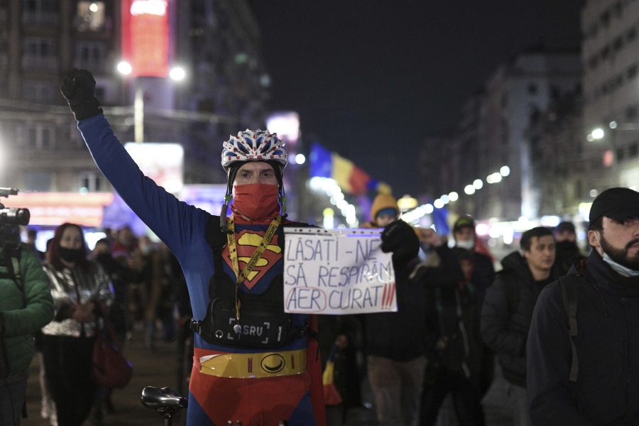 Protest antimasca - Inquam Photos / Alberto Groşescu
