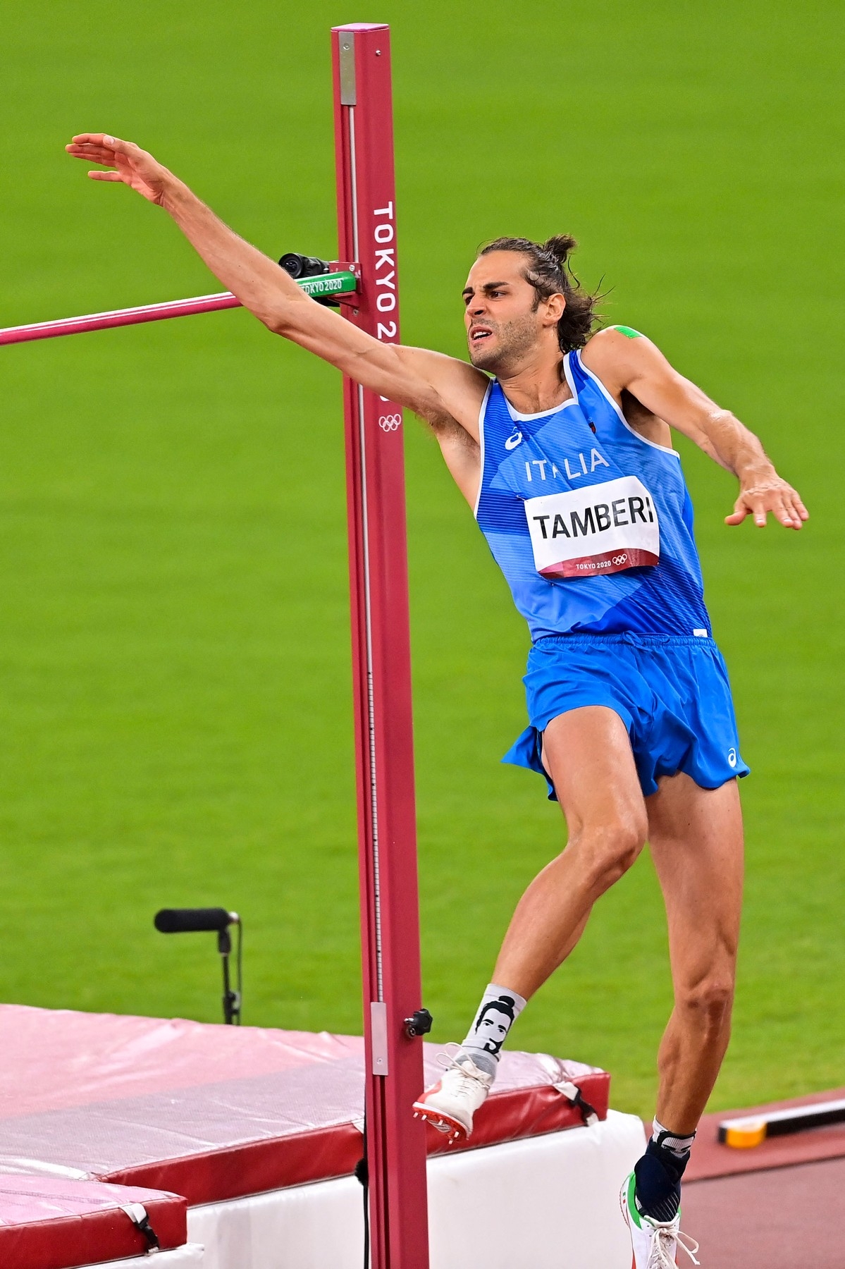 Gianmarco Tamberi, în timpul probei de sărituri de la Jocurile Olimpice