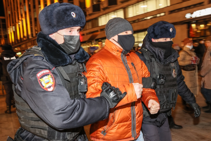Protestatar rus ridicat de Poliție