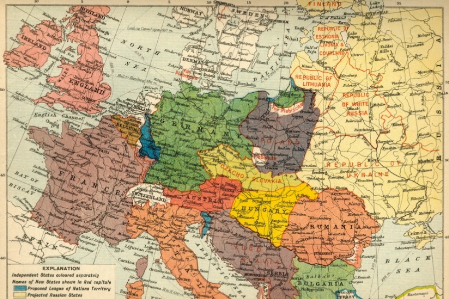 Împărțirea Europei conform Tratatului de la Paris din 1919