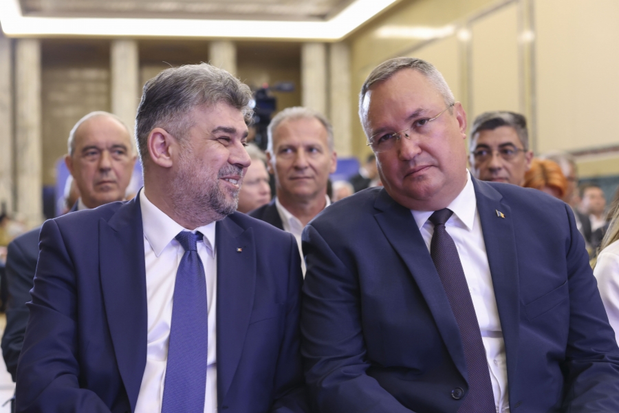 Președintele Senatului, Nicolae Ciucă, și premierul Marcel Ciolacu. Foto: Inquam Photos / Sabin Cirstoveanu