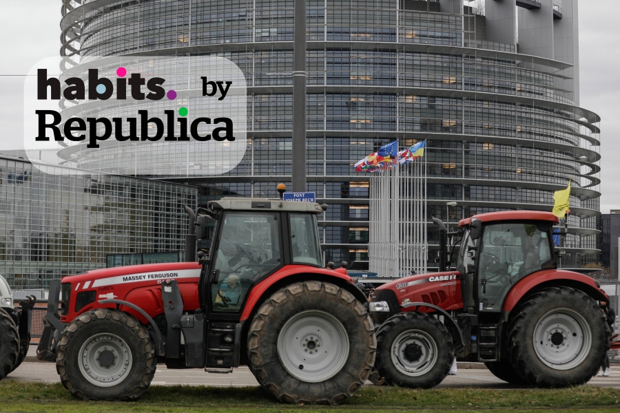 Protest al fermierilor în fața Parlamentului European din Strasbourg. Foto: Inquam Photos / Octav Ganea