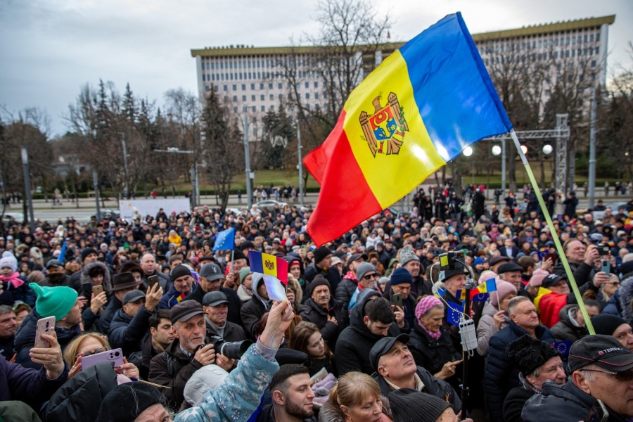 Steag cu Republica Moldova. Foto: Elena Covalenco/ AFP/ Profimedia