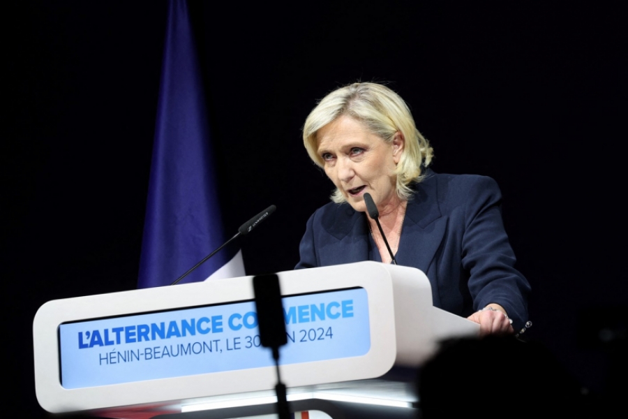 Imagine cu Marine le Pen. Foto: FRANCOIS LO PRESTI / AFP / Profimedia