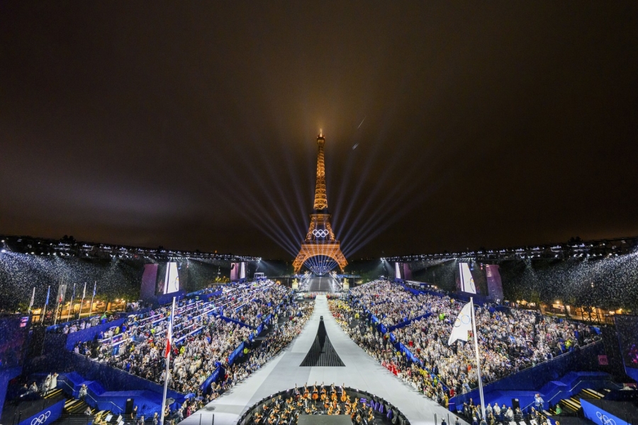 Imagine cu deschiderea Olimpiadei de la Paris. Foto: Francois-Xavier Marit / AP / Profimedia