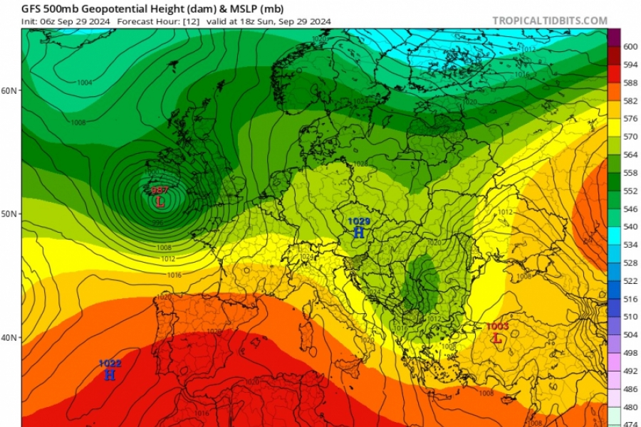 Imagine cu harta meteo. Foto: Meteo Moldova/Facebook