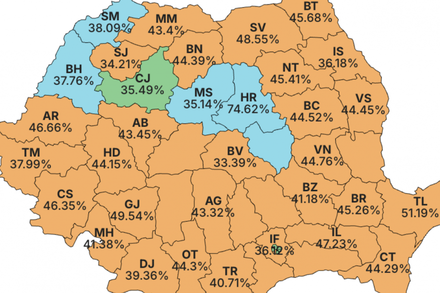 Harta electorală prezidențiale 2025