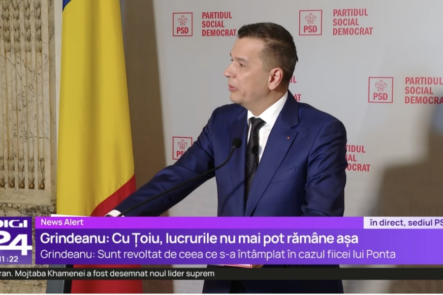Foto: Sorin Grindeanu, puțin mai devreme, analizând problemele arzătoare ale momentului