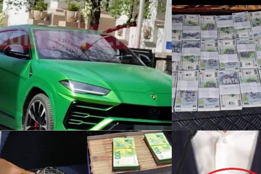 Foto: un mic album de familie în calea uitării votantului pesedist: un Lamborghini, un portbagaj cu 5 milioane de euro, un ceas, niște cutii de pantofi, niște cash care iese prin cusăturile sacoului.