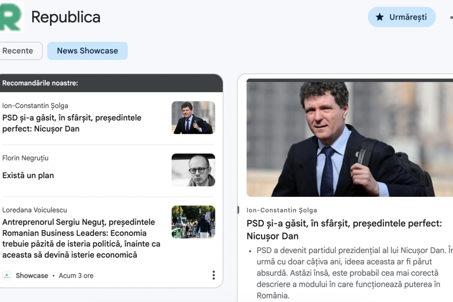 Iată cum să adaugi Republica drept sursa ta nr. 1 de știri în Google