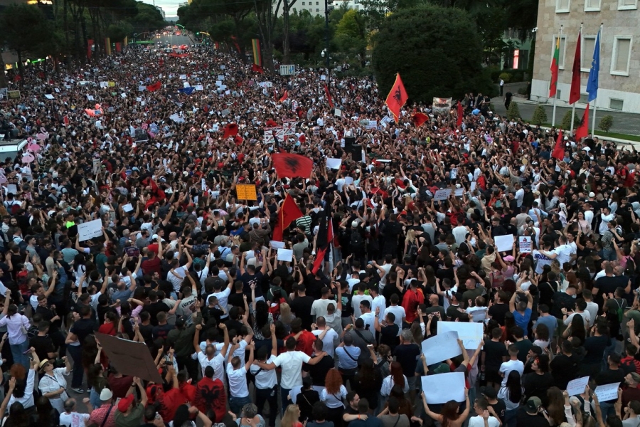 Protest Albania / sursa foto: Profimedia