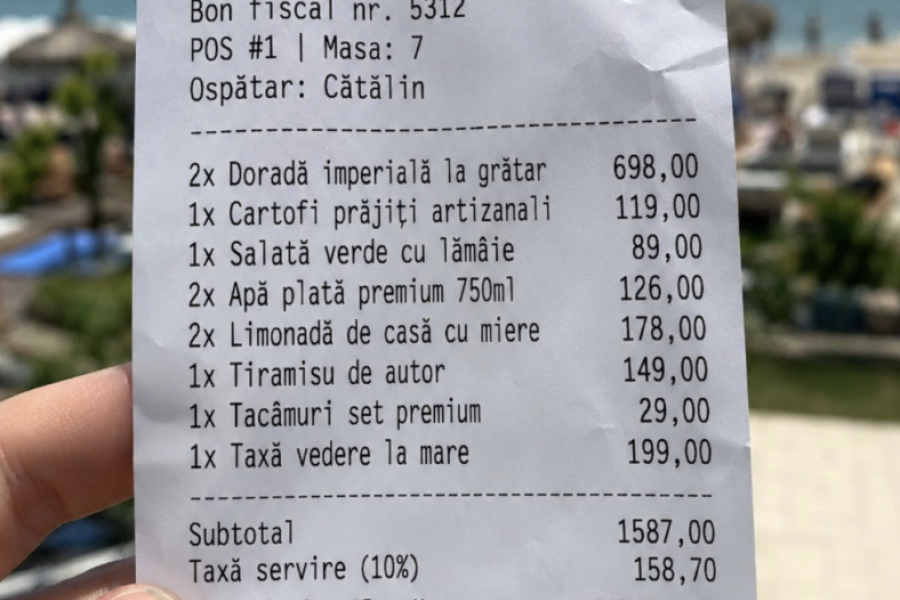 Taxa pe vedere la mare