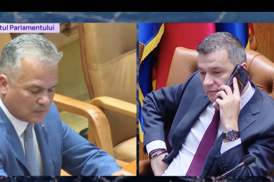 Adrian Vestea si Sorin Grindeanu la investirea Guvernului Vestea